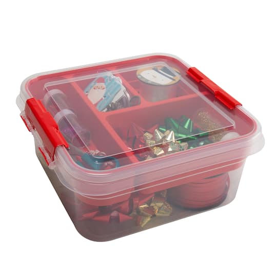 Simplify Red 2-Tier Gift Supply Storage Box